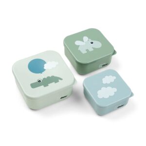 Done by Deer® komplet posodic za prigrizke Happy Clouds – Green