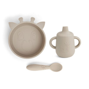 Nuuroo silikonski jedilni set Elias – Cobblestone