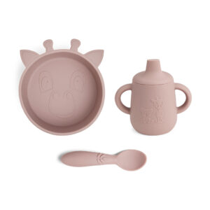 Nuuroo silikonski jedilni set Elias – Woodrose