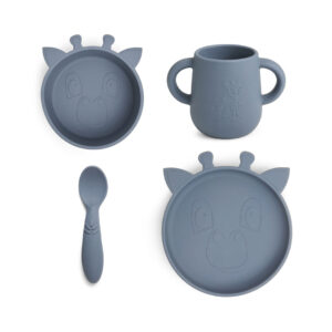 Nuuroo silikonski jedilni set Lykke Giraffe – Bering Sea